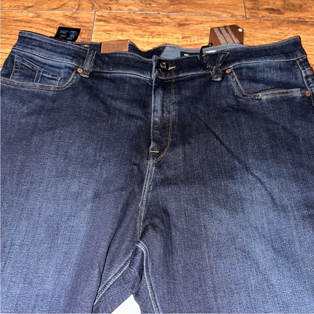 Mens Volcom Kinkade Regular Straight Fit Dark Blue Denim Jeans Size 40 - Picture 4 of 7